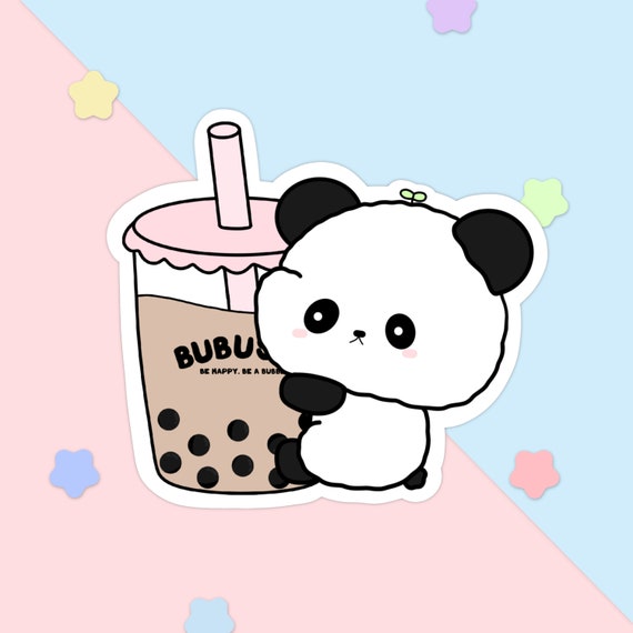Cute Boba Sticker Bubuski Kawaii Panda Cute Bubble Milk | Etsy