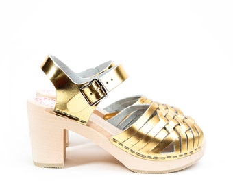 Båstad gold clog sandal