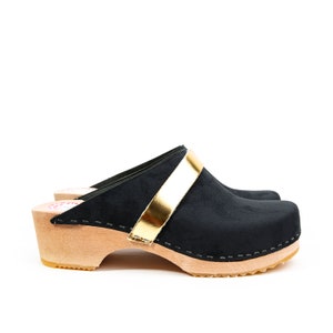 Malmö black gold clog