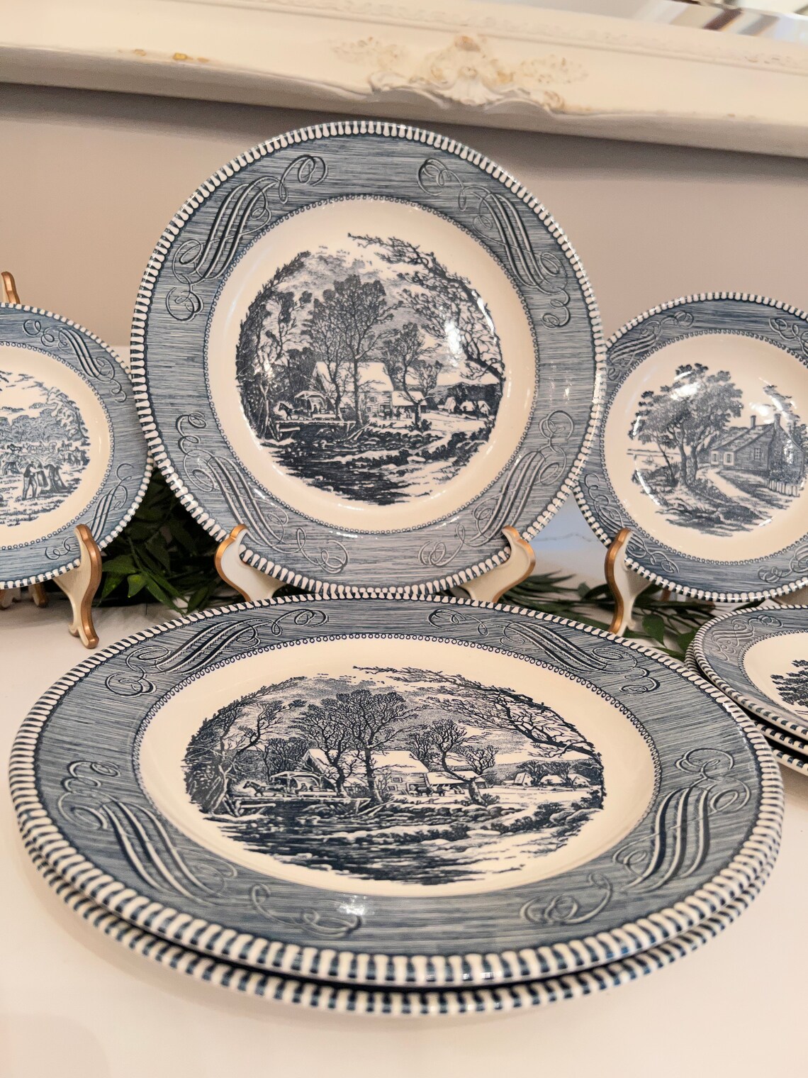 Vintage Currier & Ives Platedinner, Bread Butter or Luncheon. Several