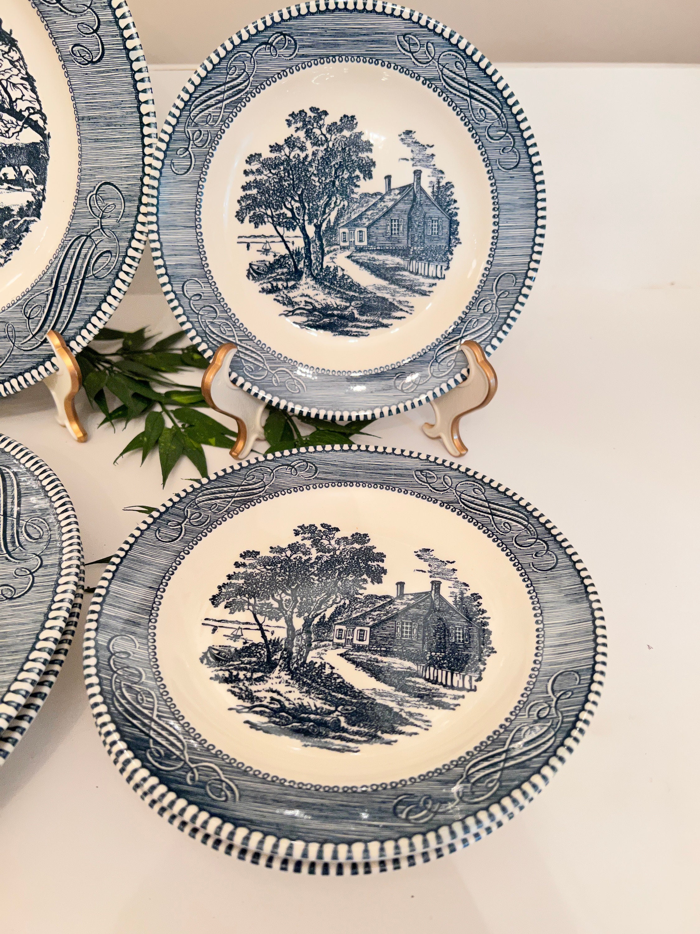 Vintage Currier & Ives Platedinner Bread Butter or Luncheon. Etsy