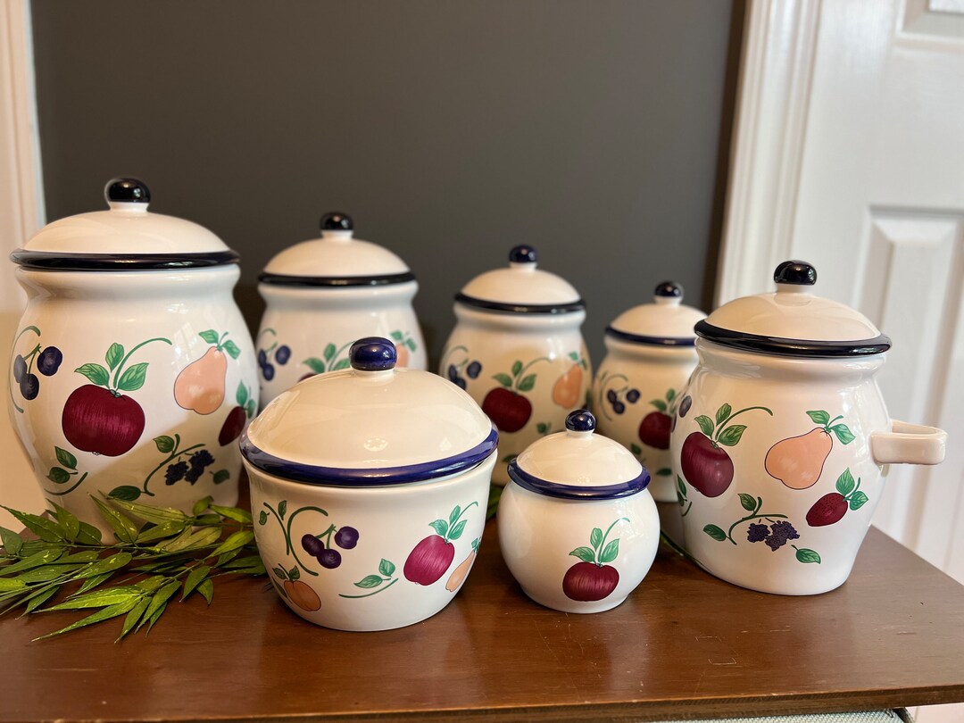 Vintage Princess House Orchard Medley Canisters. Like New Condition