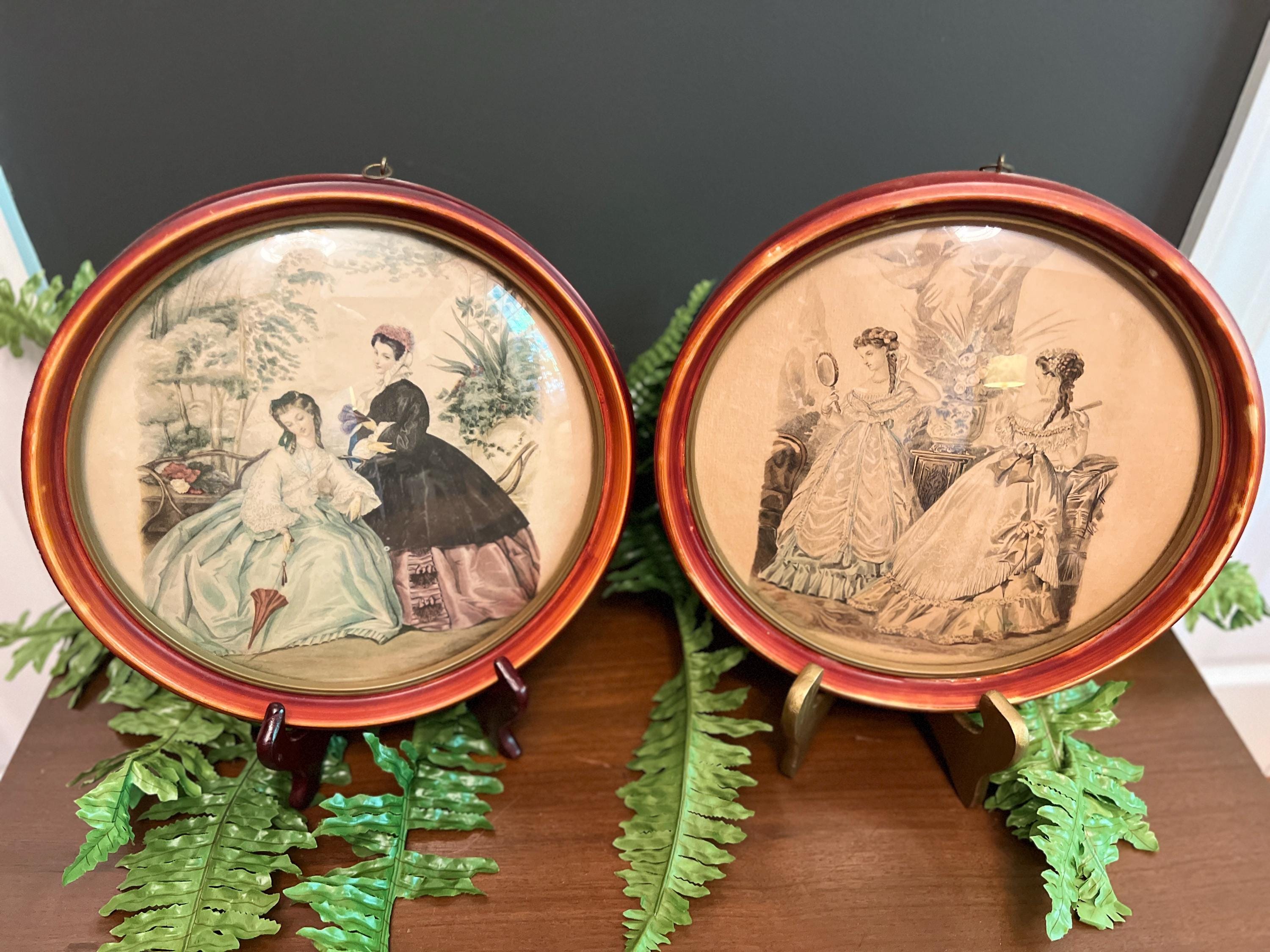Antique Bubble Glass Round Frame - Etsy