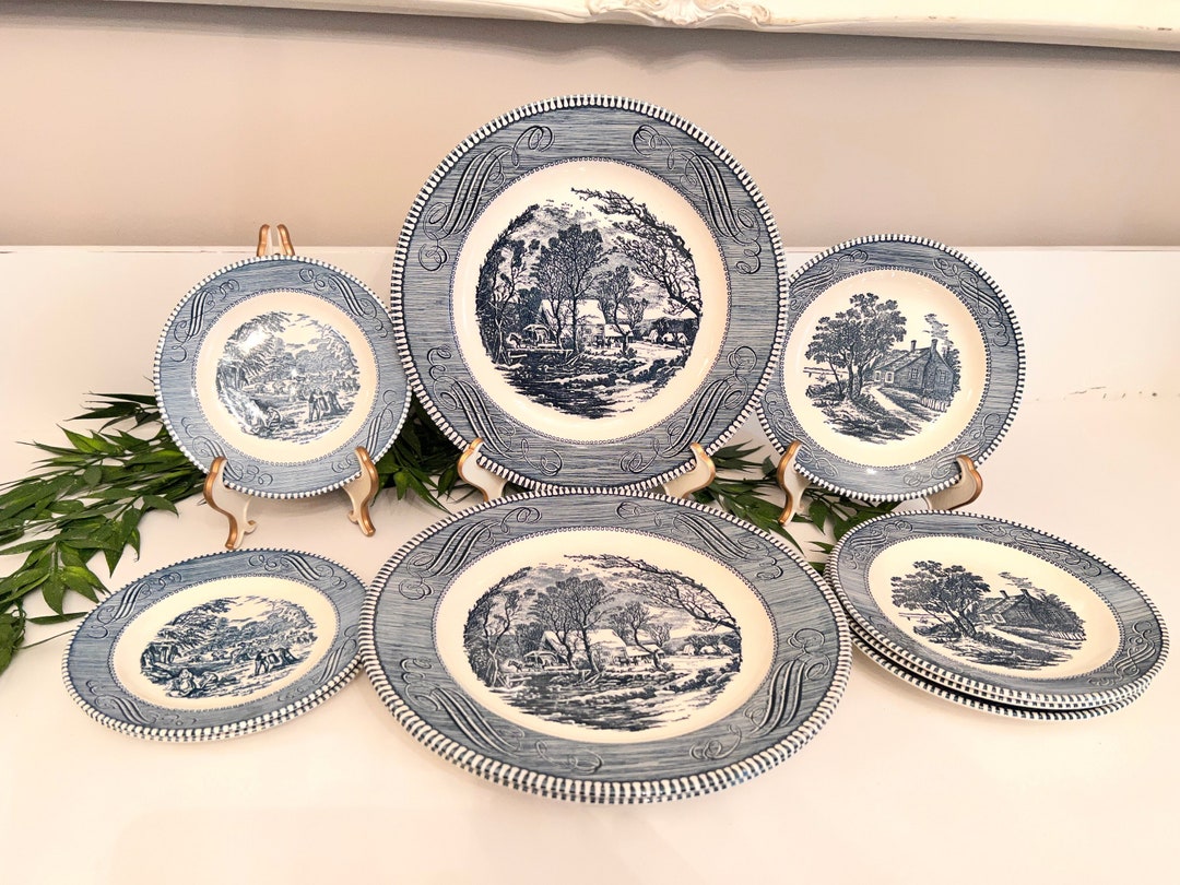 Vintage Currier & Ives Platedinner, Bread Butter or Luncheon. Several