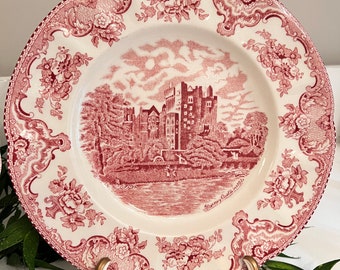 Vintage Johnson Brothers Red White Dinner Plate 9 7/8