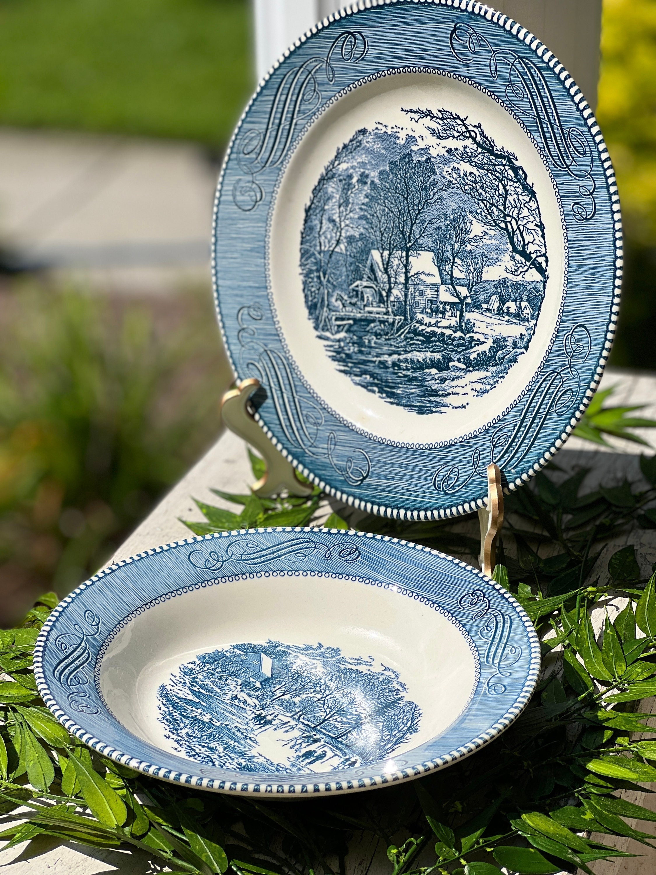 Vintage Currier Ives Early Winter by Royal Salad Made in  1/4