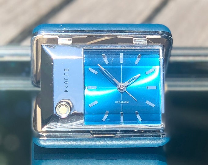 RARE Vintage Bulova Travel Alarm Clock. Lite Alarm. Made in Japan. B