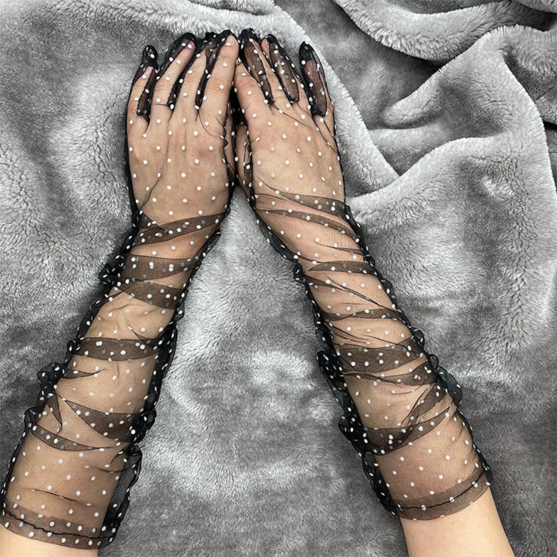 Stylish Long Sheer Gloves Elegant Retro Gloves Courtesy Gloves Etsy UK