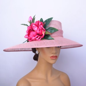 New stylish big sinamay Hats with flowers/Kentucky Derby/Church/Large sinamay Hat/Tea Party/Church/Dressey/Millinery,Church RACES wedding.