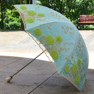Guarda-sol estiloso, proteção solar, verão, proteção UV, presente para ela, guarda-sol, guarda-chuva para qualquer clima, presente de aniversário, guarda-chuva bordado.