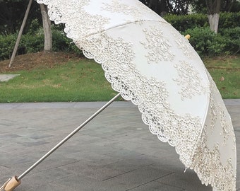 Lace Embroidery Parasol,Wedding, Anniversary gifts,Bridal Shower,Quinceanera,Cocktail Party,Wedding Decoration,Embroidery umbrella