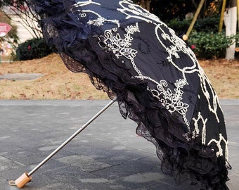 Stylish Parasol,Sun Protection,summer gift,UV Protection,gift for her,sun shade umbrella,all weather umbrella,birthday gift,lace umbrella.
