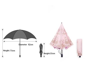 Ivory Embroidered Parasol, UV Protection Wedding Umbrella, Vintage