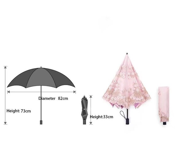 Ivory Embroidered Parasol, UV Protection Wedding Umbrella, Vintage