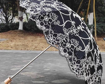 Stylish Parasol,Sun Protection,summer gift,UV Protection,gift,sun shade umbrella,all weather umbrella,birthday gift,embroidery umbrella.