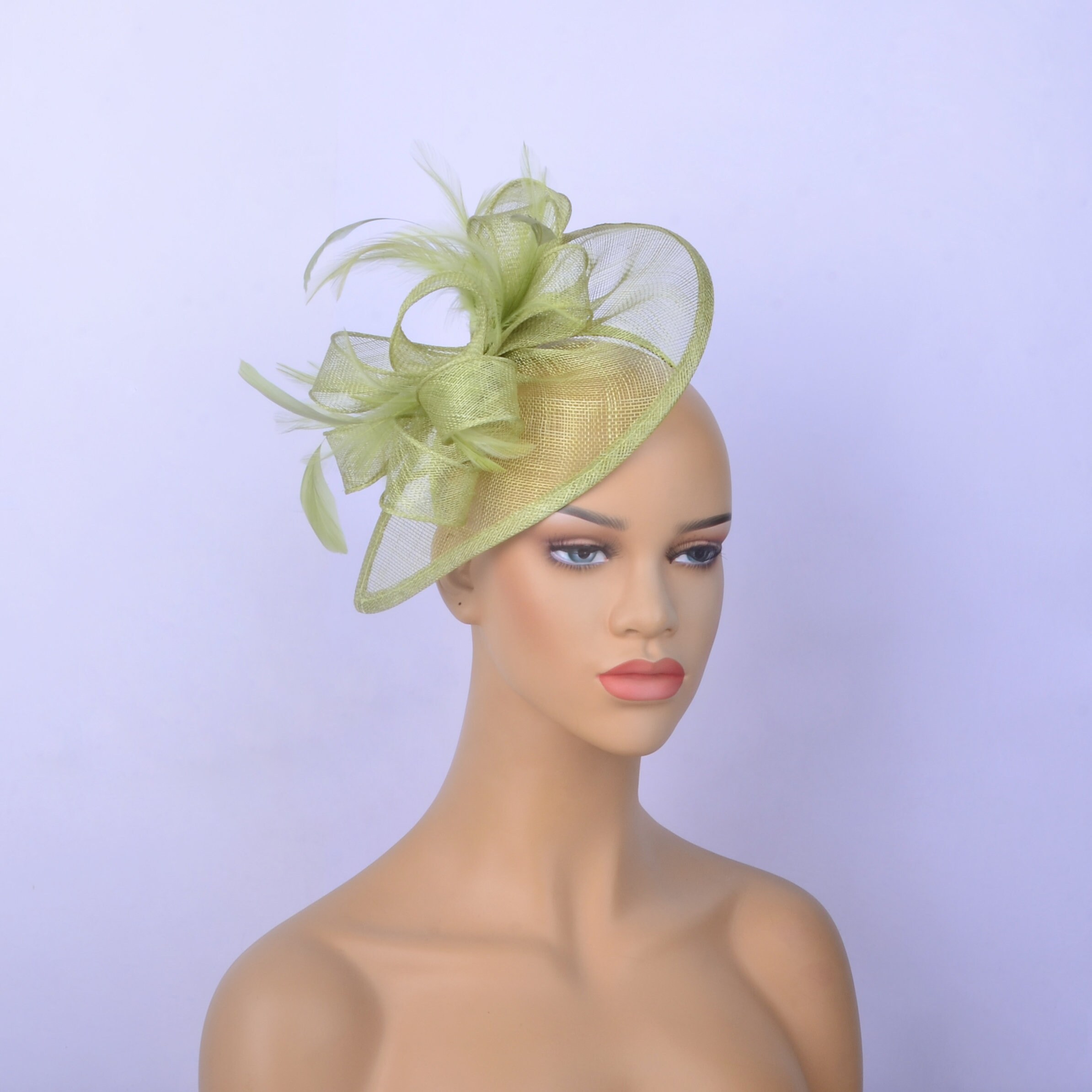 Bright Lime Green Rhinestone Trim Women\'s Fascinator Hat Lime Green Fascinator - Etsy UK main image 4