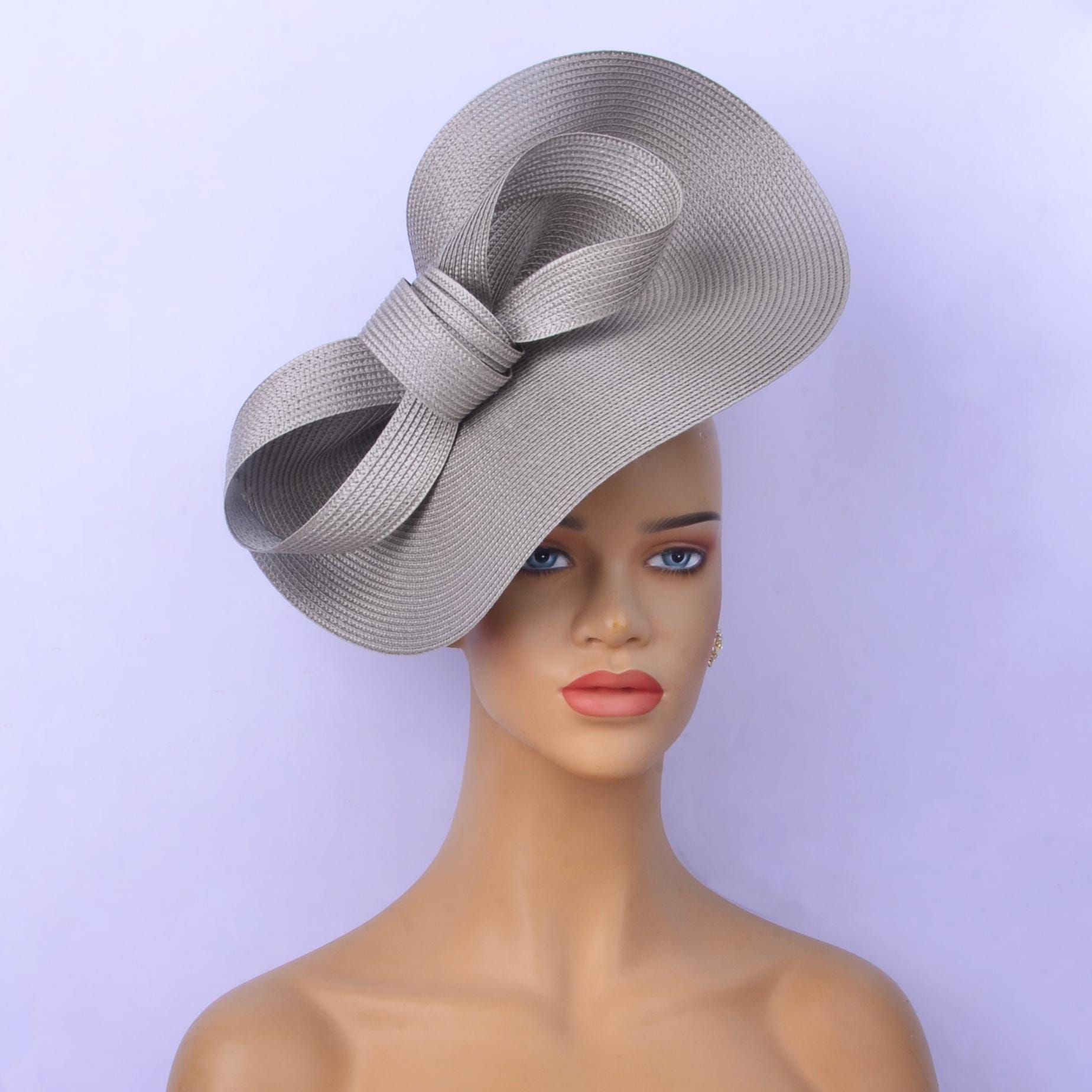 NEW Kentucky Derby Fascinator Hat Tea party,Gray Hat, grey hat,NEW Fascinator kentucky derby hat fascinator silver gray satin with netting  main image 4