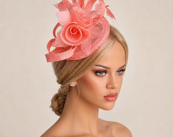Feathers Sinamay Fascinator Hat: Tea Party, Kentucky Derby