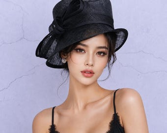 Sinamay Kentucky Derby Hat: Small Brim Wedding Races Hat