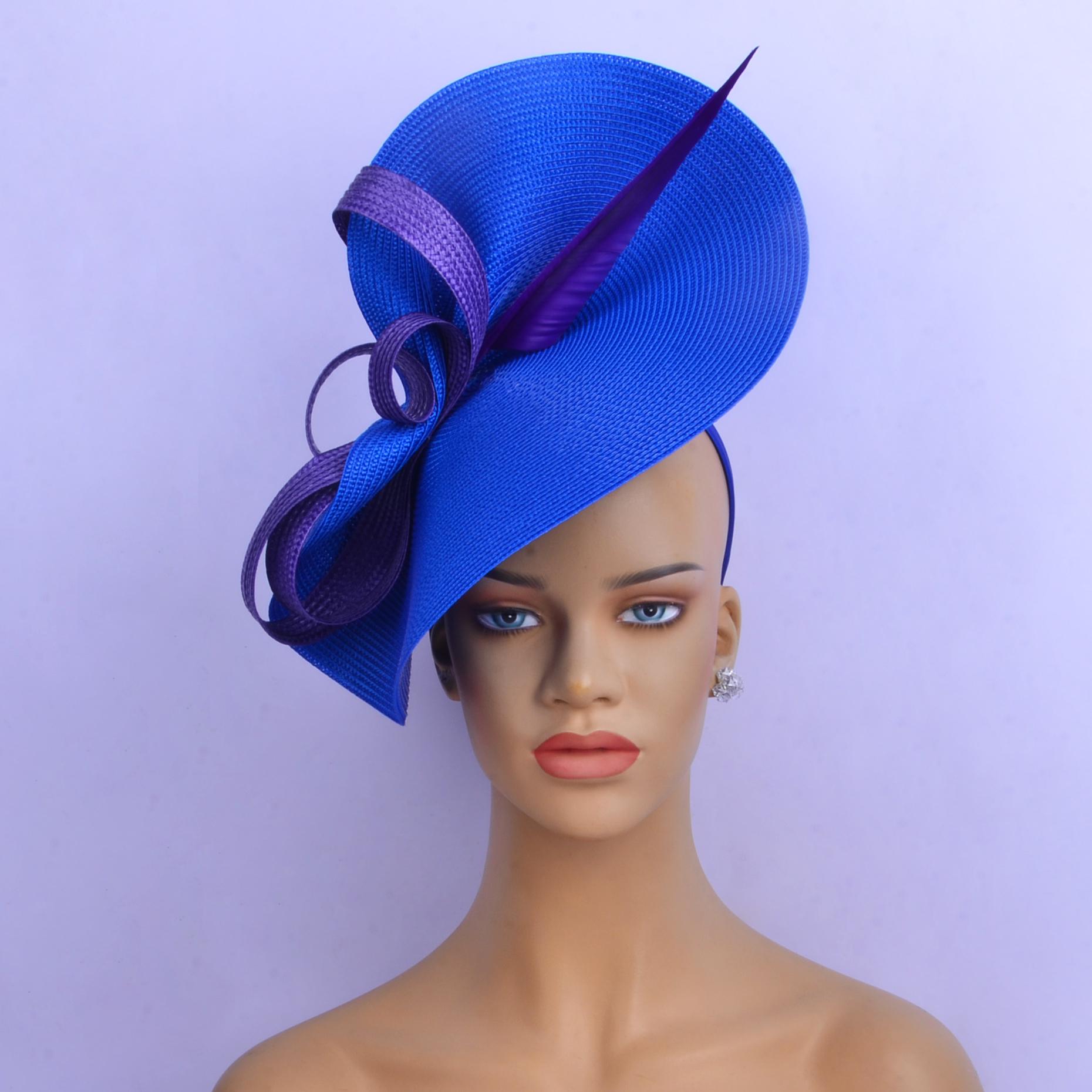 Blue Kentucky Derby Fascinator: Feathered Tea Party Hat - Etsy display picture 1