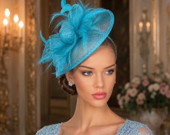 Sinamay Fascinator Hat – Elegant Wedding, Party & Race Day Headpiece for Women.