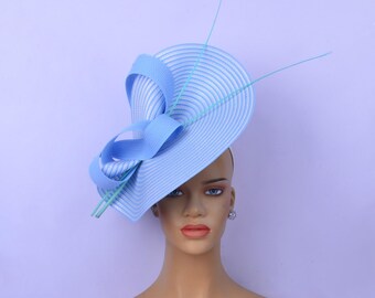 Light Blue Kentucky Derby Fascinator Hat: Ostrich Feathers  display picture 3