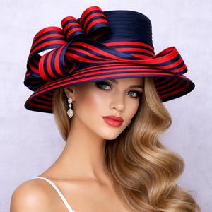 Ladies Red Church Hat - Etsy display picture 3