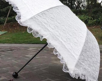 Kanten parasol, UV-bescherming, zonbescherming, zomercadeau, UV-bescherming, cadeau voor haar, zonneschermparaplu, paraplu voor alle weersomstandigheden, verjaardagscadeau.