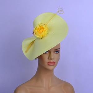 Yellow Kentucky Derby Hat: Tea Party Fascinator with Silk Flower