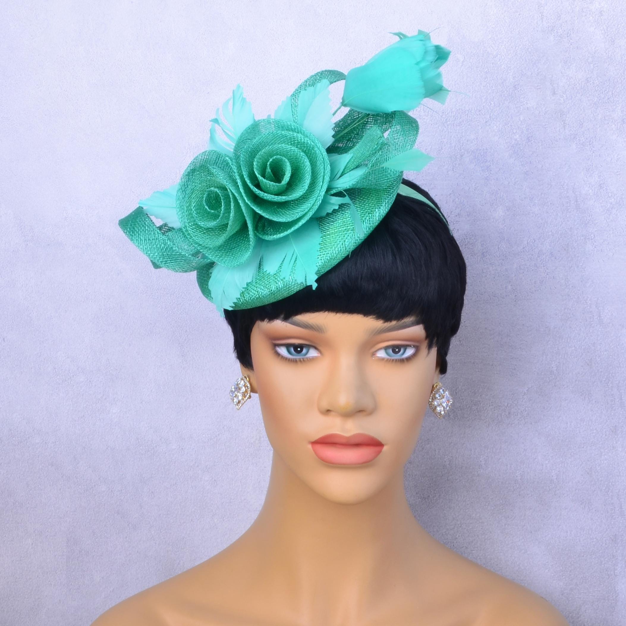 Feathers Sinamay Fascinator Hat: Tea Party, Kentucky Derby 