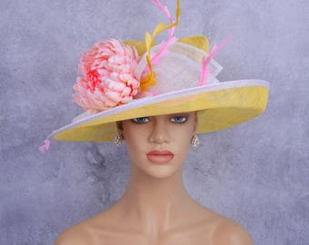 VINTAGE UNIQUE Joe Bill Miller Straw Hat with a veil - a nice church fancy hat! Joe Bill Miller | Accessories | Joe Bill Miller White Wide  main image 2