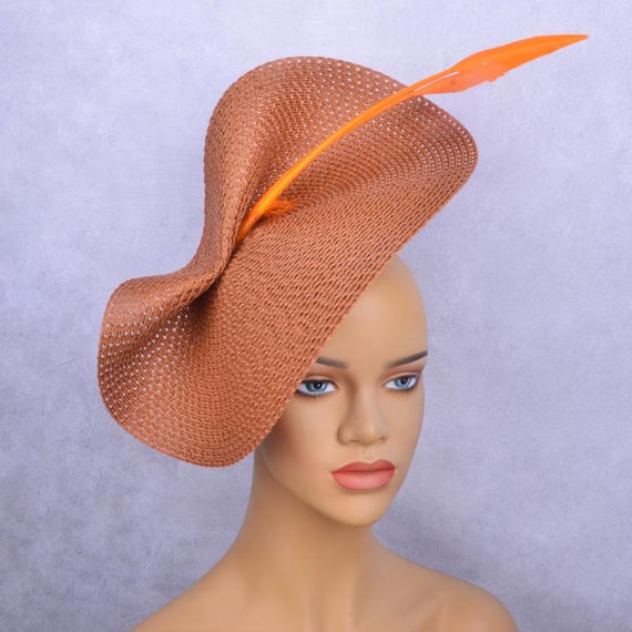Rusty Orange Kentucky Derby Hat: Feather Fascinator - Etsy  display picture 3