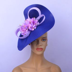 New royal blue kentucky derby hat,fascinator,tea party hat,Church Hat,Melbourne cup,luncheon fascinator Hat,cocktail,wedding fascinator hat.