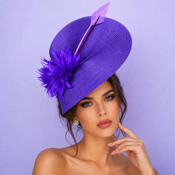 Elegant Lavender Fascinator Kentucky Derby Hat Church Tea Formal Ocassion Hat Migroa Derby Hats for Women Elegant Church Tea Fascinator  main image 2
