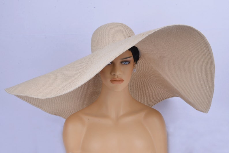 Personalized Wide Brim Oversized Beach Hat/straw Hat for Women Large