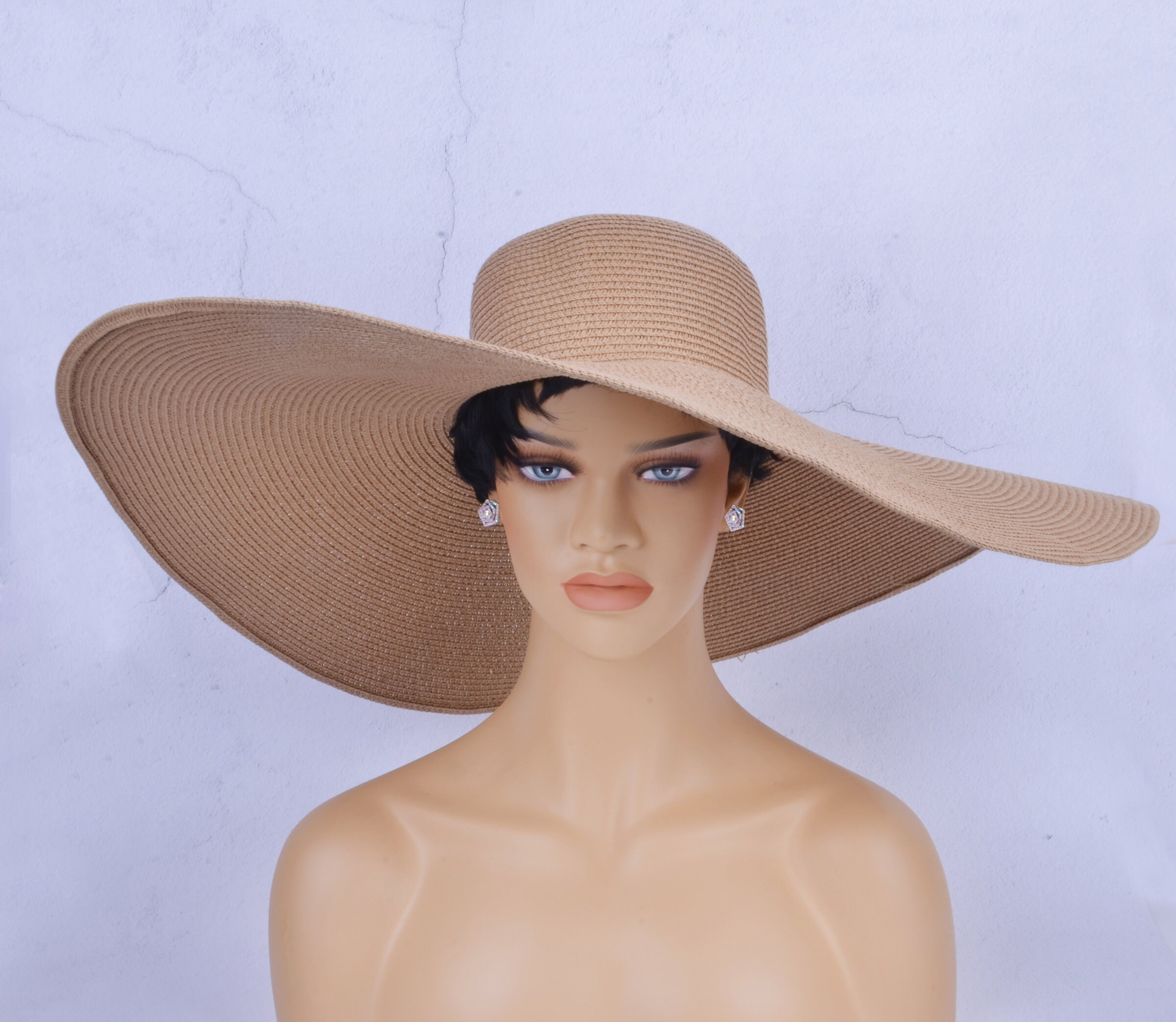 Khaki Wide Brim Oversized Beach Hats/straw Hat/beach Hat for Etsy