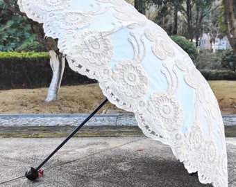 Stylish Parasol,Sun Protection,summer gift,UV Protection,gift,sun shade umbrella,all weather umbrella,birthday gift,embroidery umbrella.