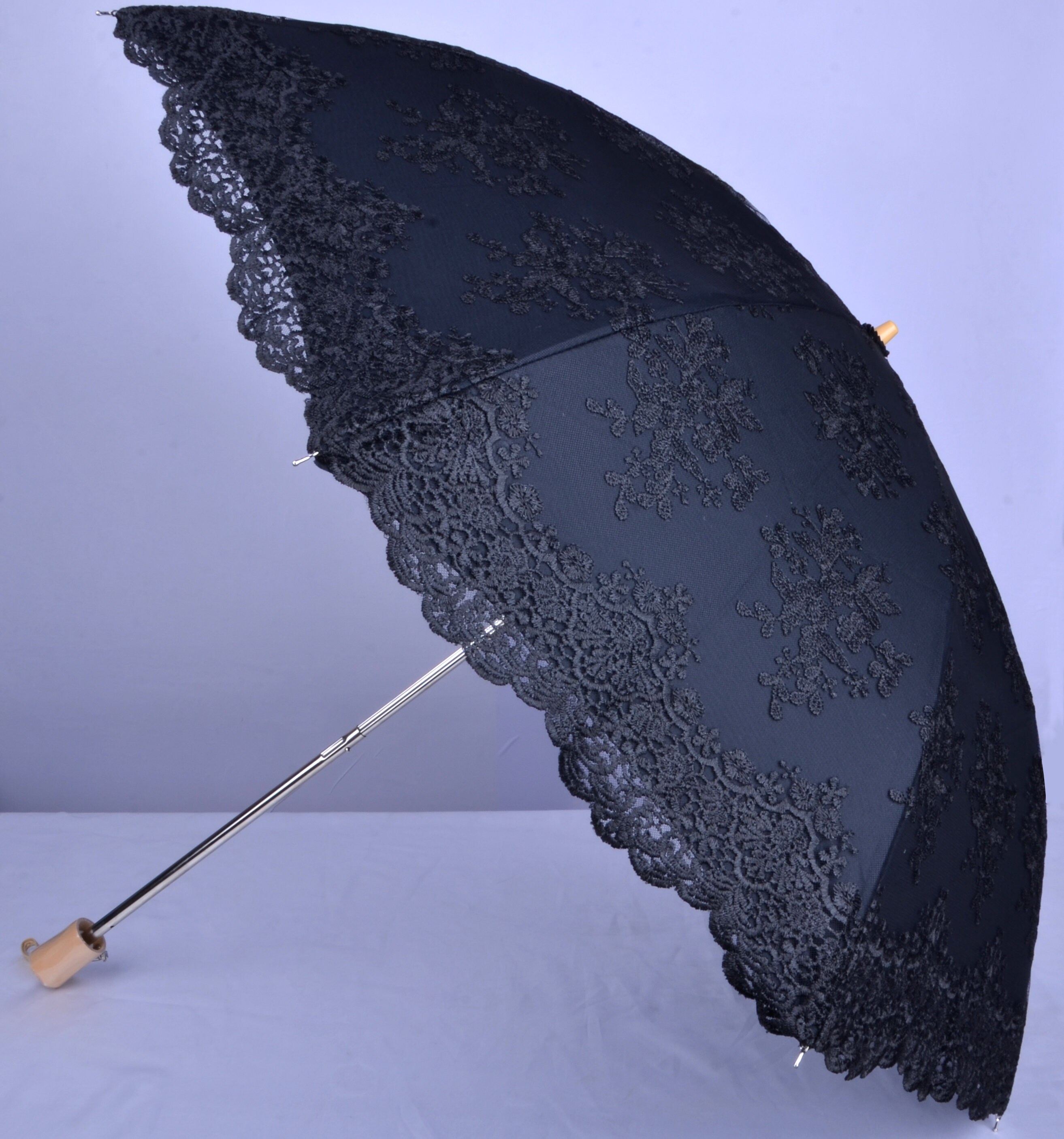  Black Sheer Parasol Umbrella - 1 Pc. - Elegant