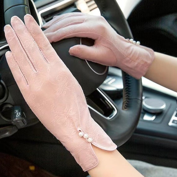 Sunscreen Women Gloves,grocery/uv Protection/working/driving Gloves,short  Gloves,summer Women Gloves With Three Pearl,fashion Accessories. 