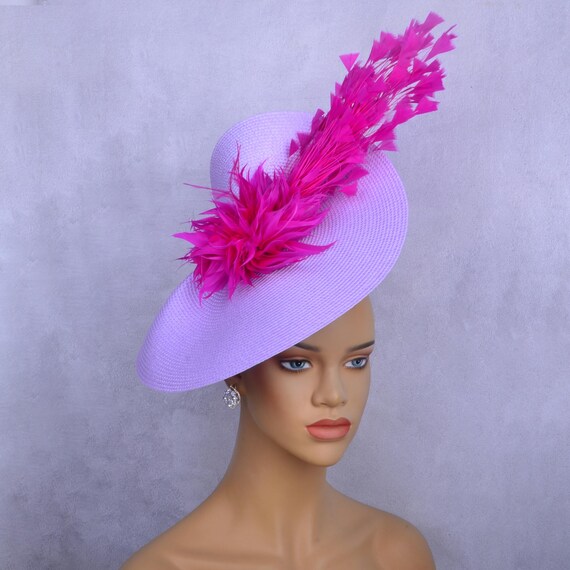 Plam Kentucky Derby Hat: Fuchsia Feather Fascinator - Etsy
