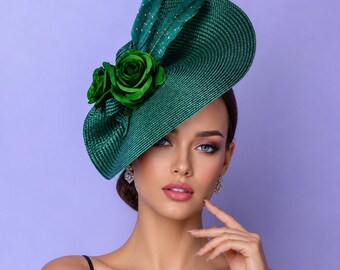 Emerald Green Kentucky Derby Hat: Feathered Tea Party  display picture 1