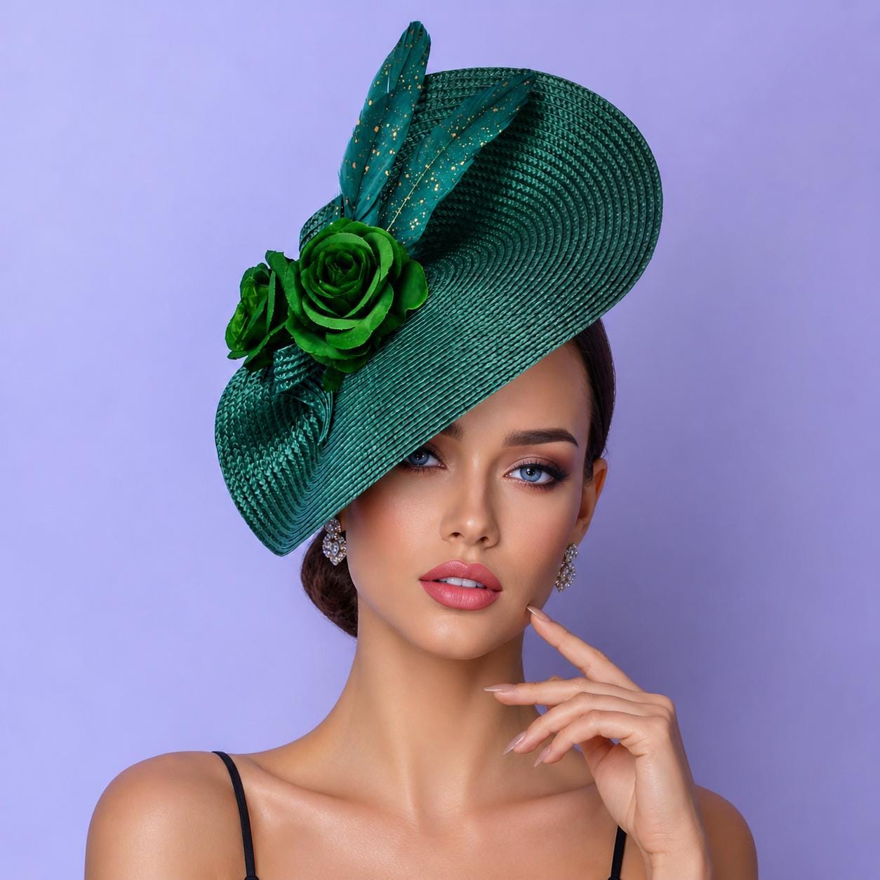 Emerald Green Kentucky Derby Hat: Feathered Tea Party  display picture 2