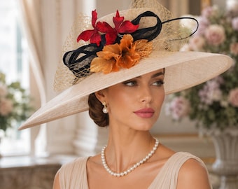 Derby Sinamay Kentucky beige : chapeau Church