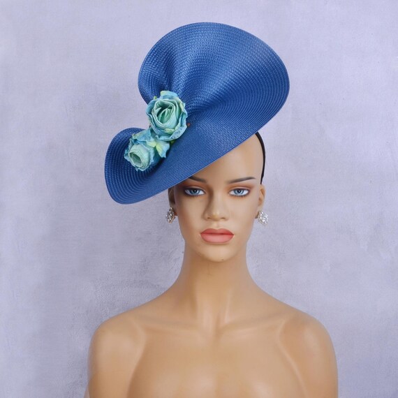 Teal Blue Kentucky Derby Hat: Floral Tea Party Fascinator - Etsy display picture 3