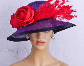 Stylish big sinamay Hats/Kentucky Derby hat/Church hat/Large sinamay/Tea Party/Church hat/Dressey hat/Millinery,party,Church RACES wedding.