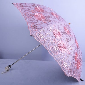 Embroidery Parasol,UV Protection,Sun Protection,summer gift,UV Protection,gift for her,sun shade umbrella,all weather umbrella,birthday gift