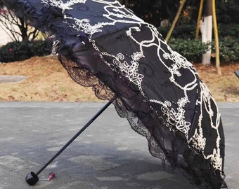 Stylish Parasol,Sun Protection,summer,UV Protection,gift for her,sun shade umbrella,all weather umbrella,birthday gift,embroidery umbrella.