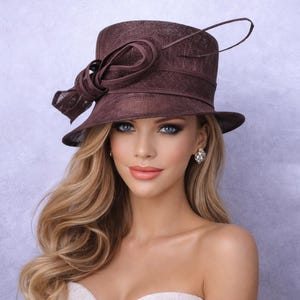 Sinamay Brown Hat - Etsy display picture 2