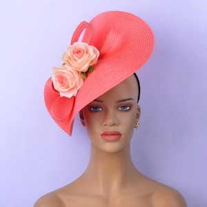 Kentucky Derby Fascinator: Silk Flowers, PP Straw Tea Party Hat