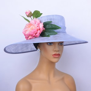 New stylish big sinamay Hats with flowers/Kentucky Derby/Church/Large sinamay Hat/Tea Party/Church/Dressey/Millinery,Church RACES wedding.